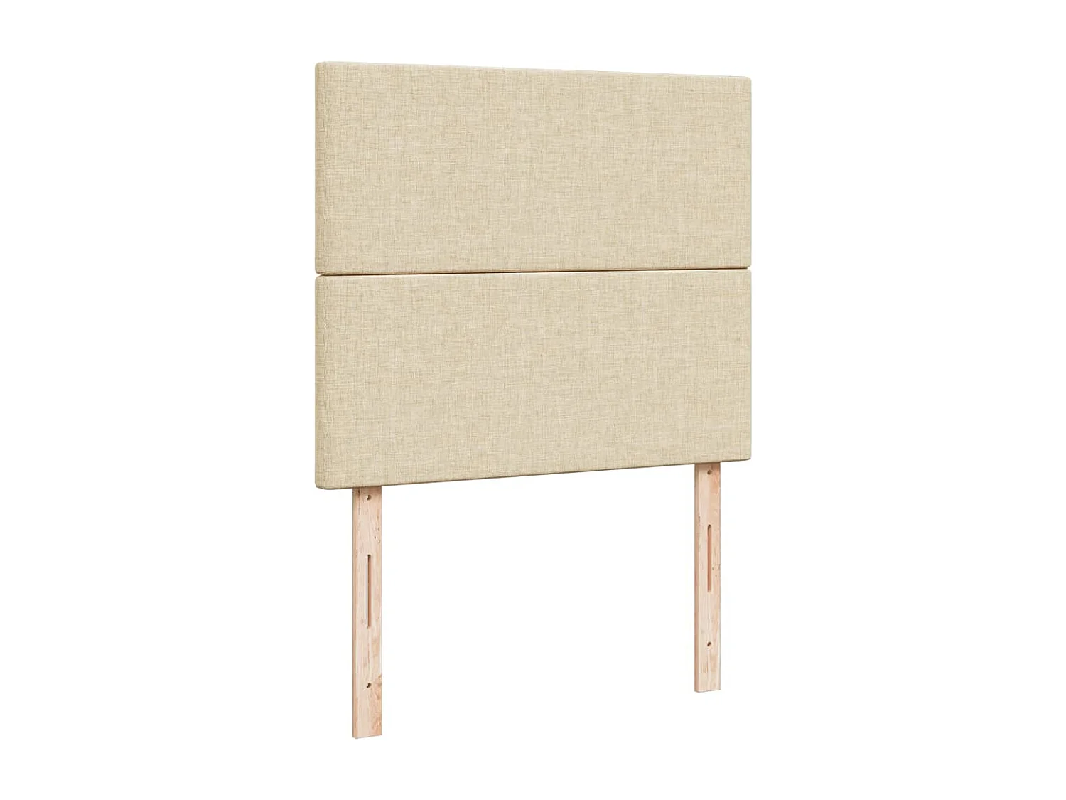 Cama box spring con colchón tela color crema 120x200 cm