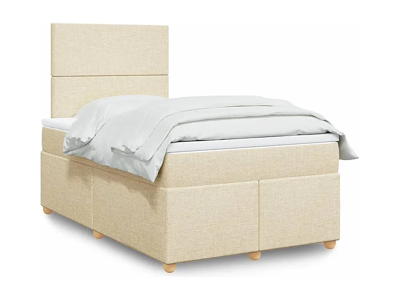 Cama com molas/colchão 120x200 cm tecido cor creme