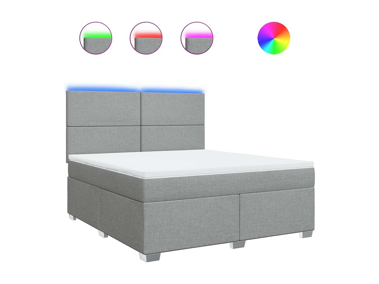 Sommier à lattes de lit avec matelas Gris clair 180x200cm Tissu