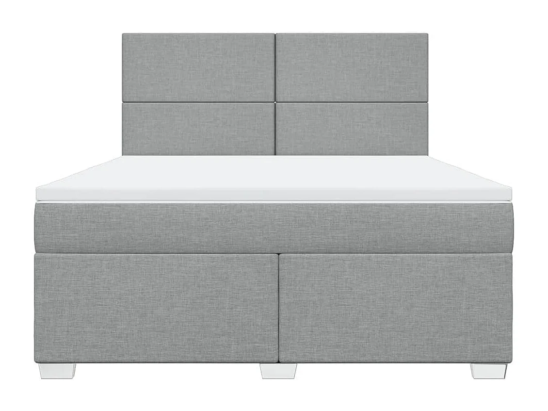 Sommier à lattes de lit avec matelas Gris clair 180x200cm Tissu