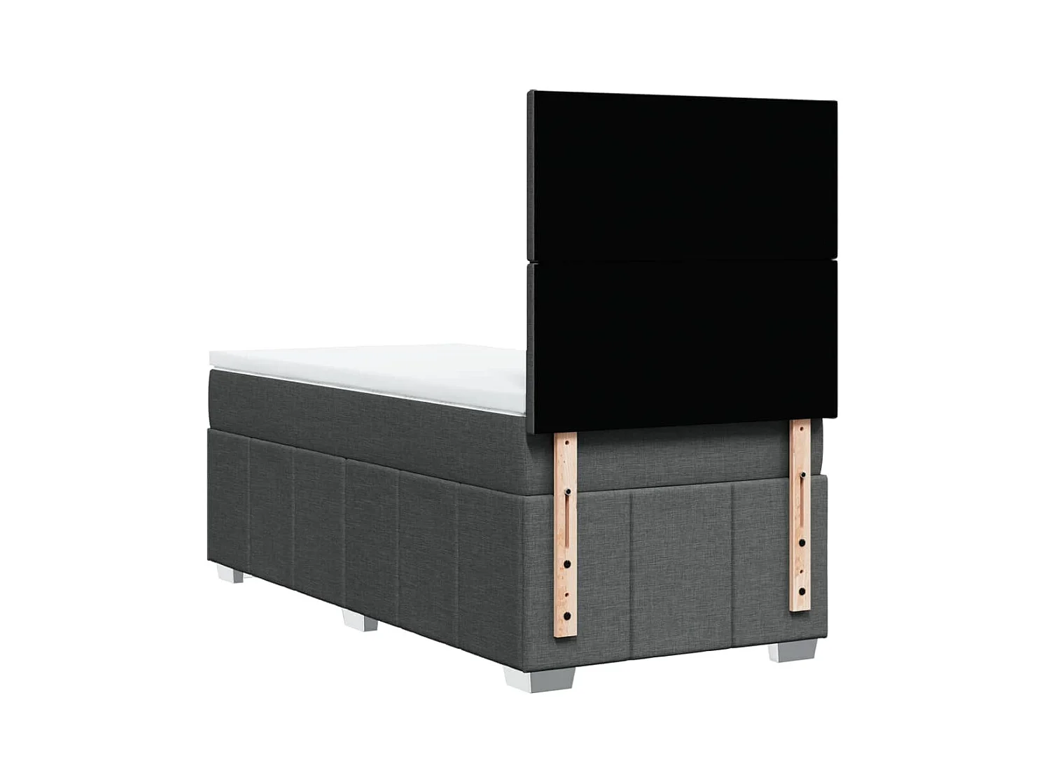 Sommier à lattes de lit avec matelas Gris foncé 90x200 cm Tissu