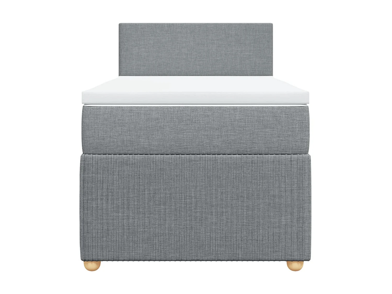 Cama box spring con colchón tela gris claro 100x200 cm