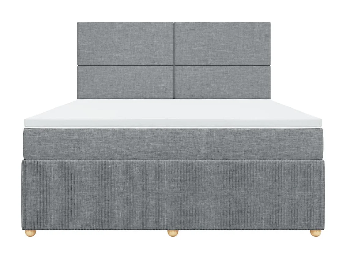 Sommier à lattes de lit avec matelas Gris clair 180x200cm Tissu