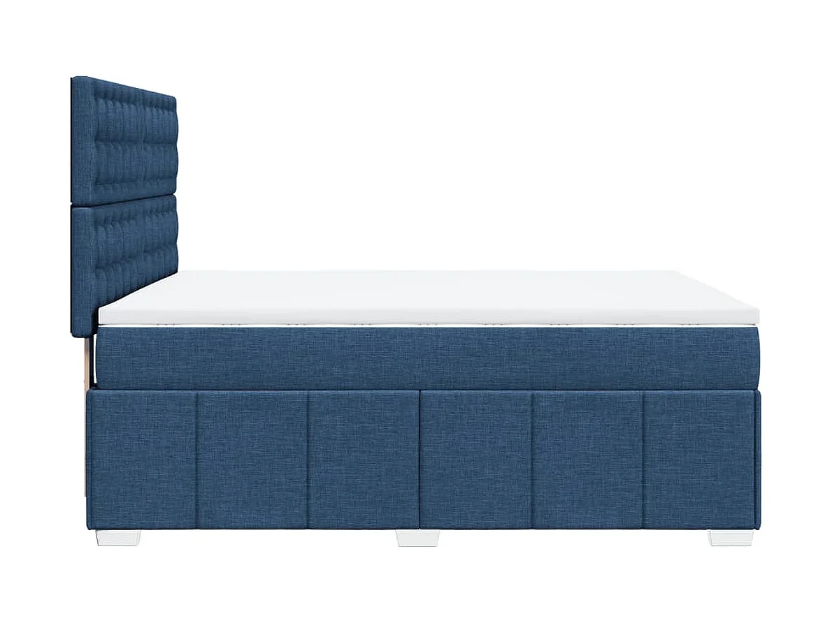 Sommier à lattes de lit avec matelas Bleu 140x200 cm Tissu