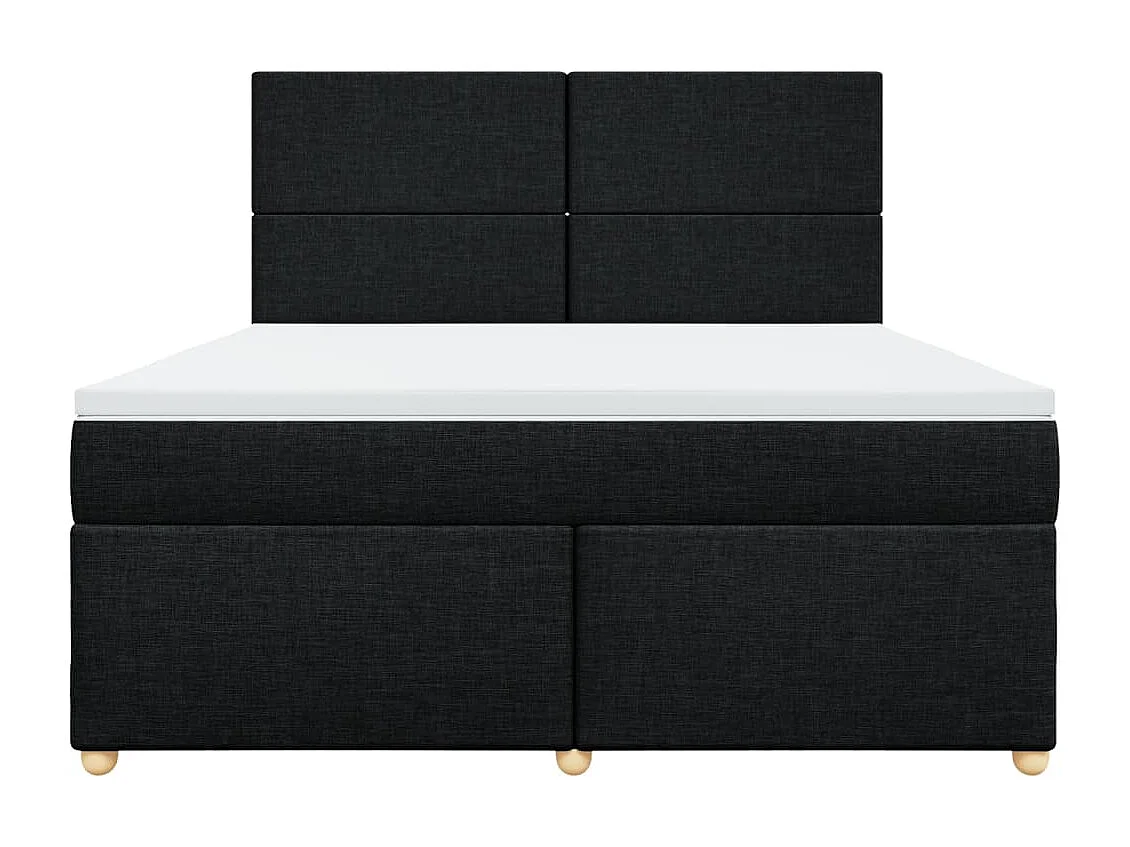 Sommier à lattes de lit avec matelas Noir 180x200 cm Tissu