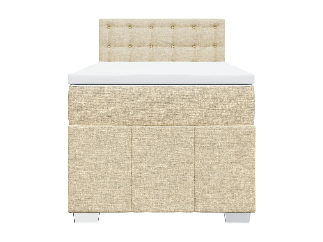Sommier à lattes de lit avec matelas Crème 100x200 cm Tissu