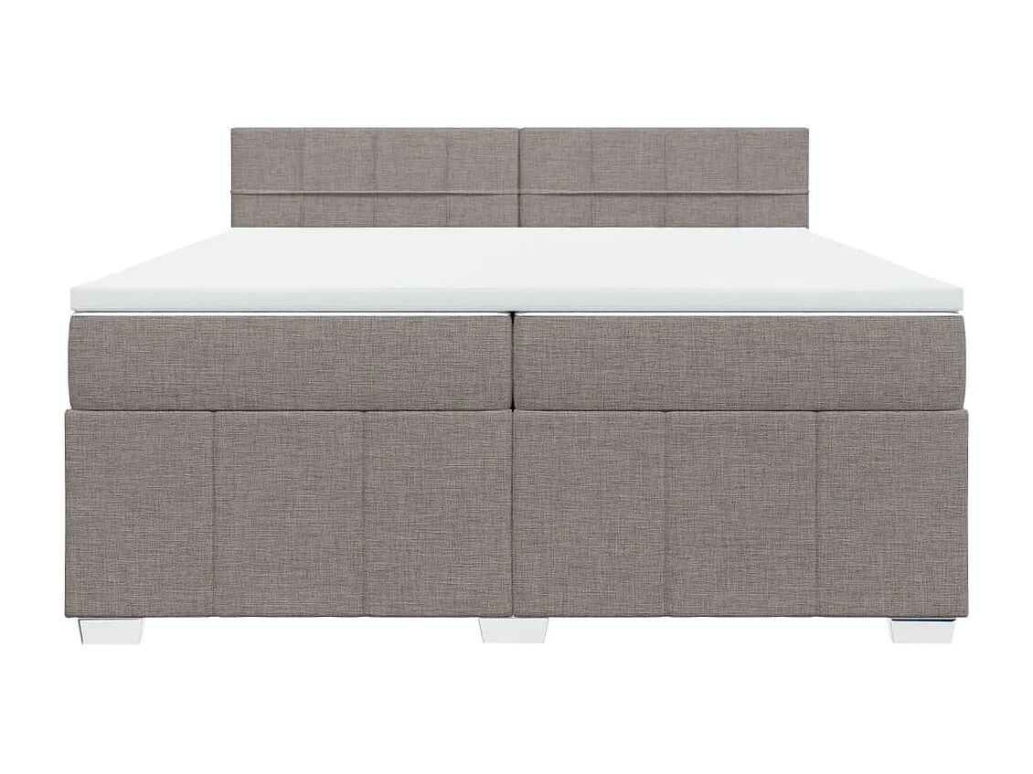 Sommier à lattes de lit avec matelas Taupe 200x200 cm Tissu