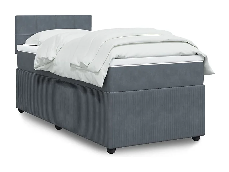 Boxspring met matras fluweel donkergrijs 80x200 cm