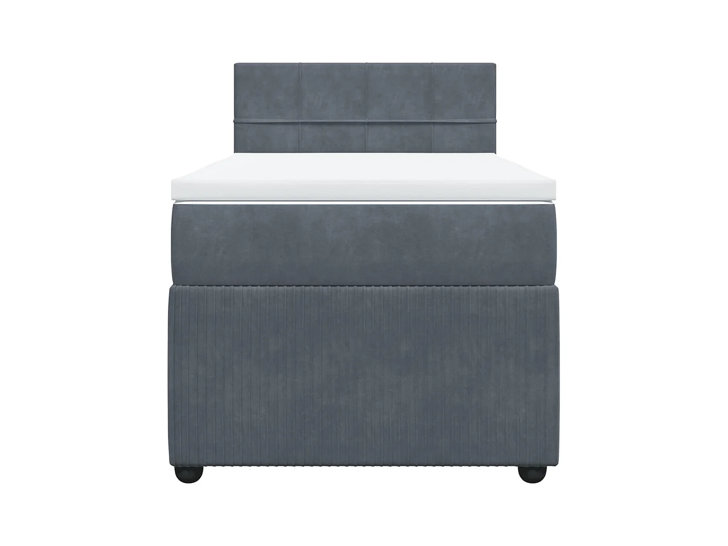 Cama com molas/colchão 80x200 cm veludo cinza-escuro