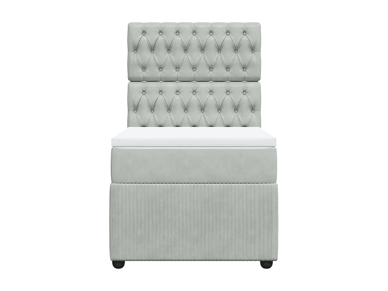 Sommier à lattes de lit et matelas Gris clair 90x200 cm Velours