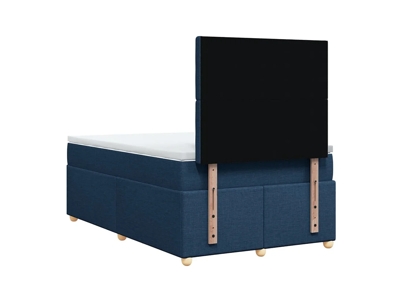 Sommier à lattes de lit avec matelas bleu 120x190 cm tissu