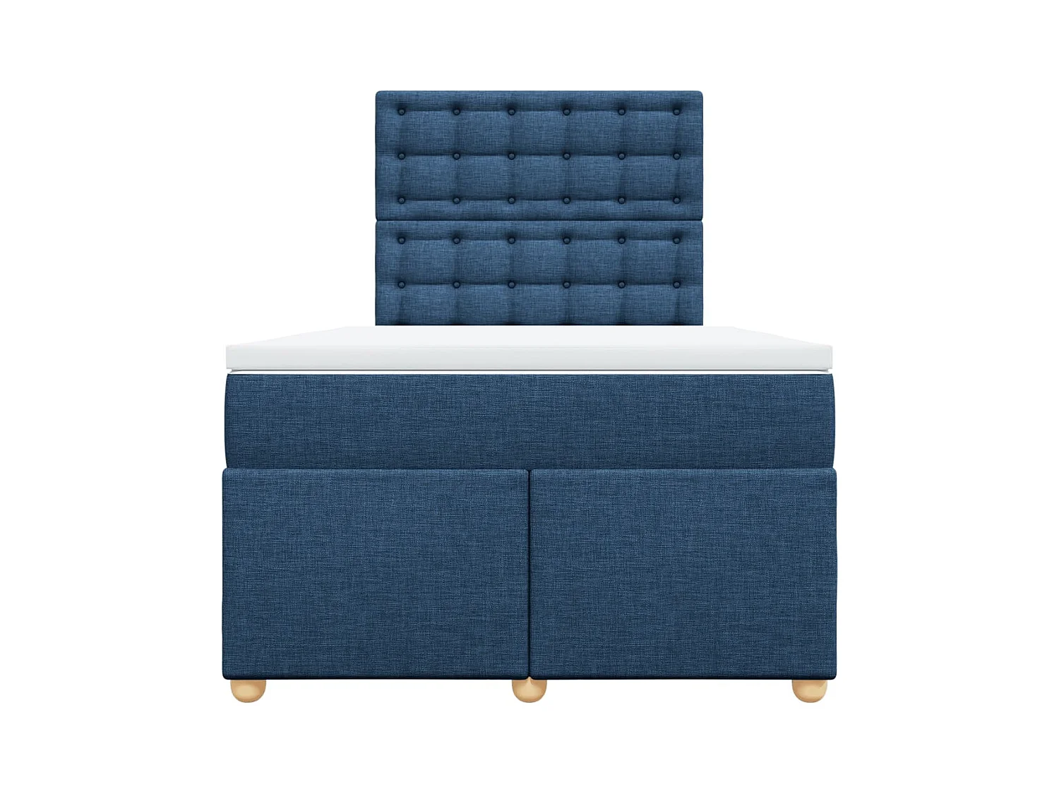 Sommier à lattes de lit avec matelas bleu 120x190 cm tissu