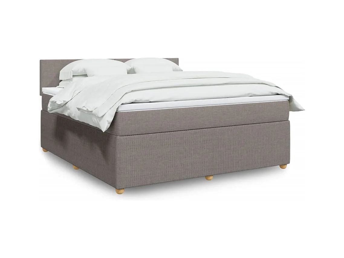 Sommier à lattes de lit avec matelas Taupe 180x200 cm Tissu