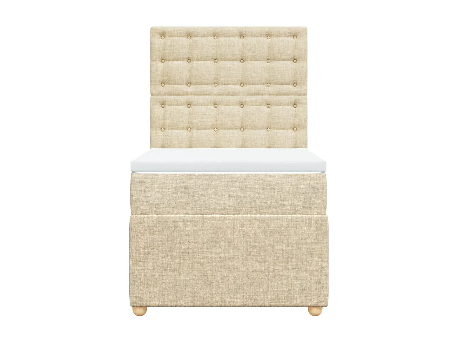 Sommier à lattes de lit avec matelas Crème 100x200 cm Tissu