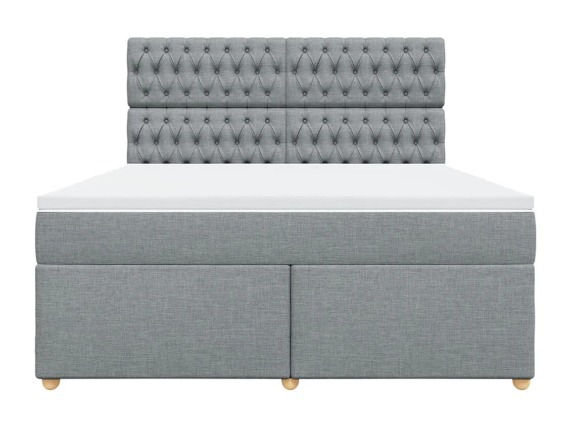 Sommier à lattes de lit avec matelas Gris clair 180x200cm Tissu