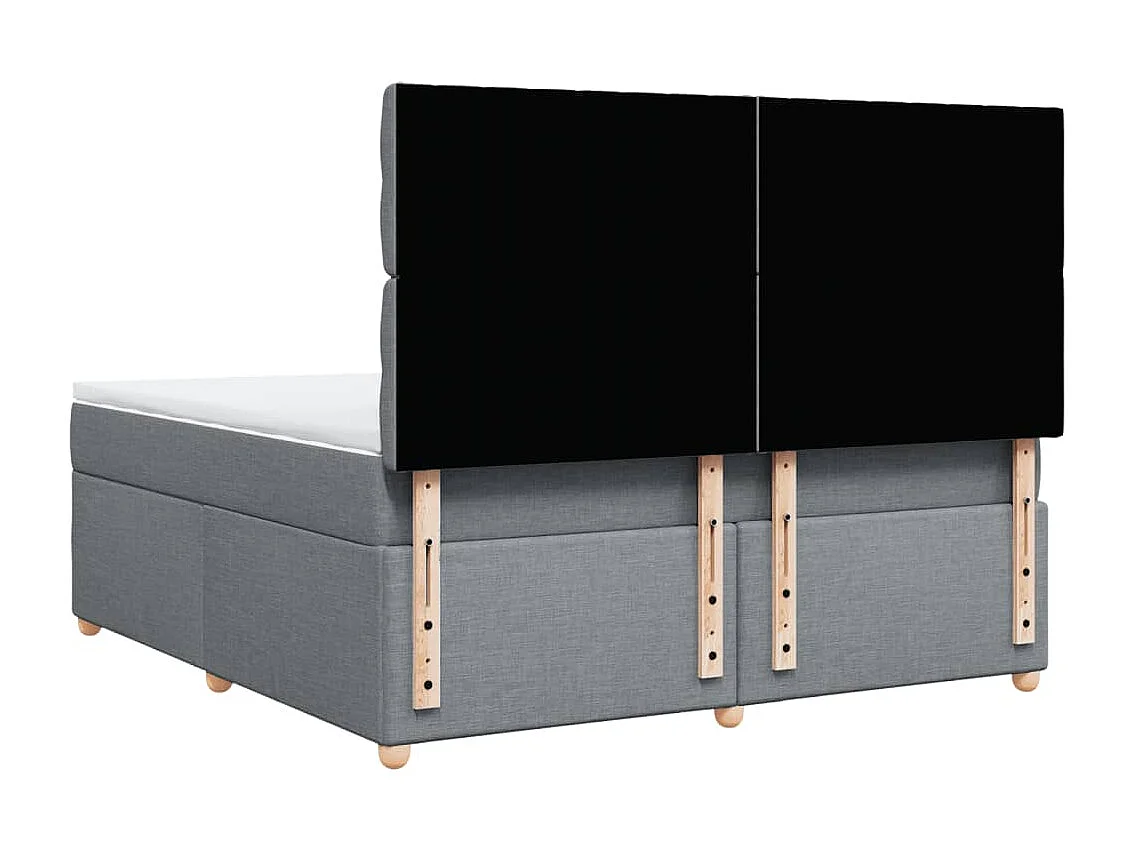 Sommier à lattes de lit avec matelas Gris clair 180x200cm Tissu