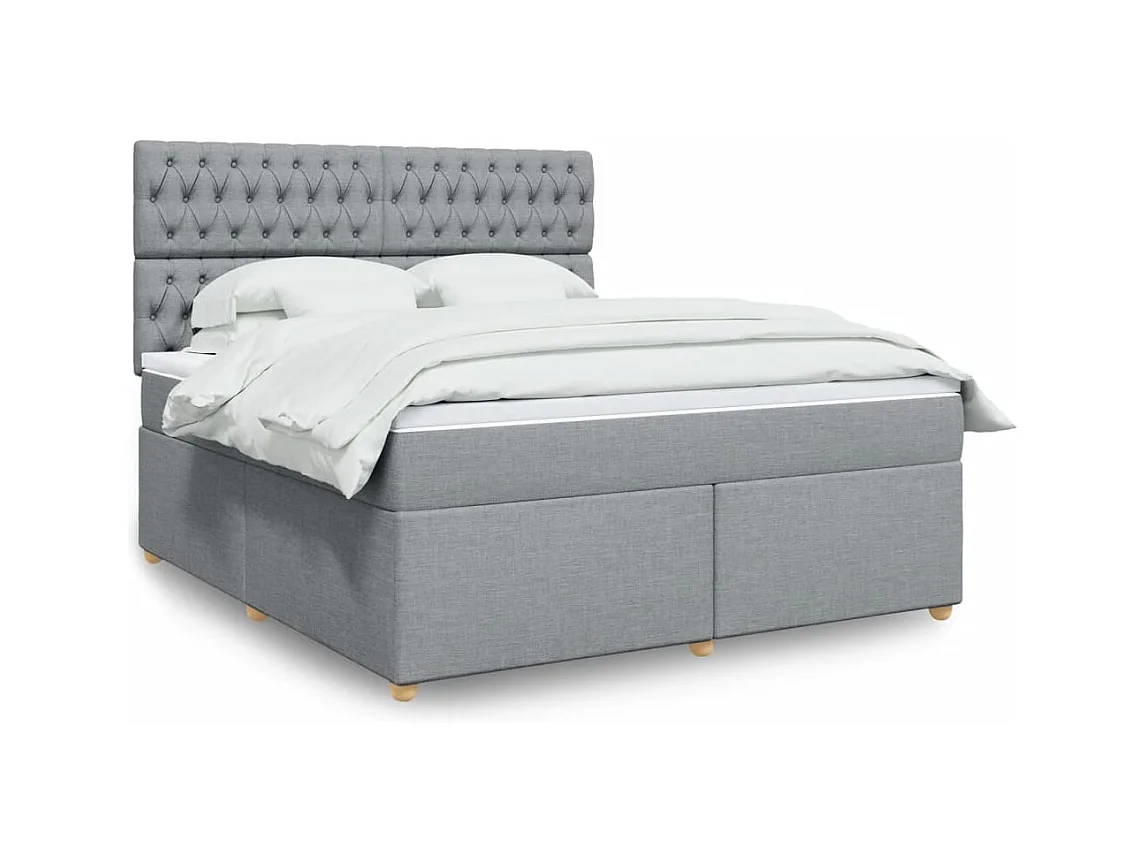 Sommier à lattes de lit avec matelas Gris clair 180x200cm Tissu