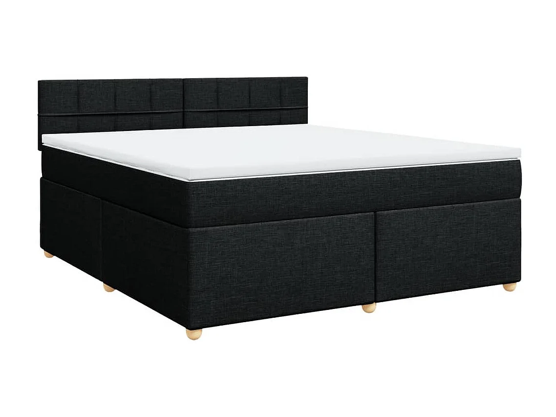 Boxspring met matras stof zwart 180x200 cm