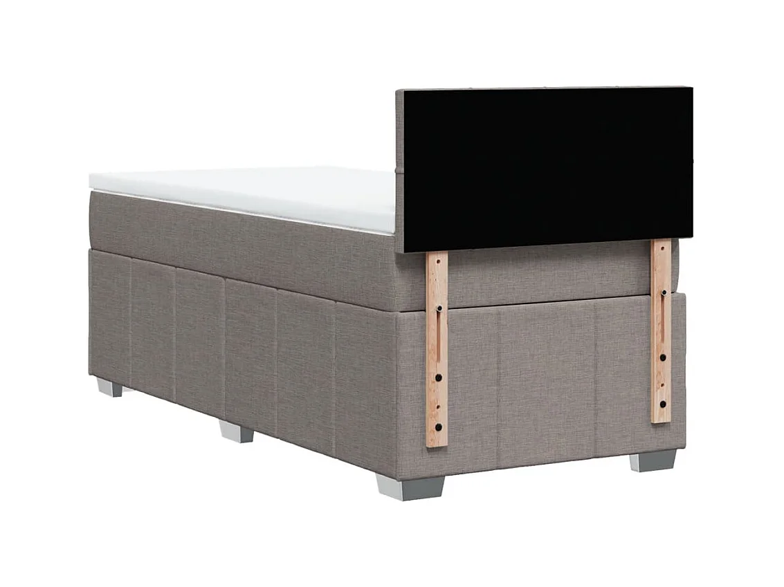 Sommier à lattes de lit avec matelas Taupe 100x200 cm Tissu