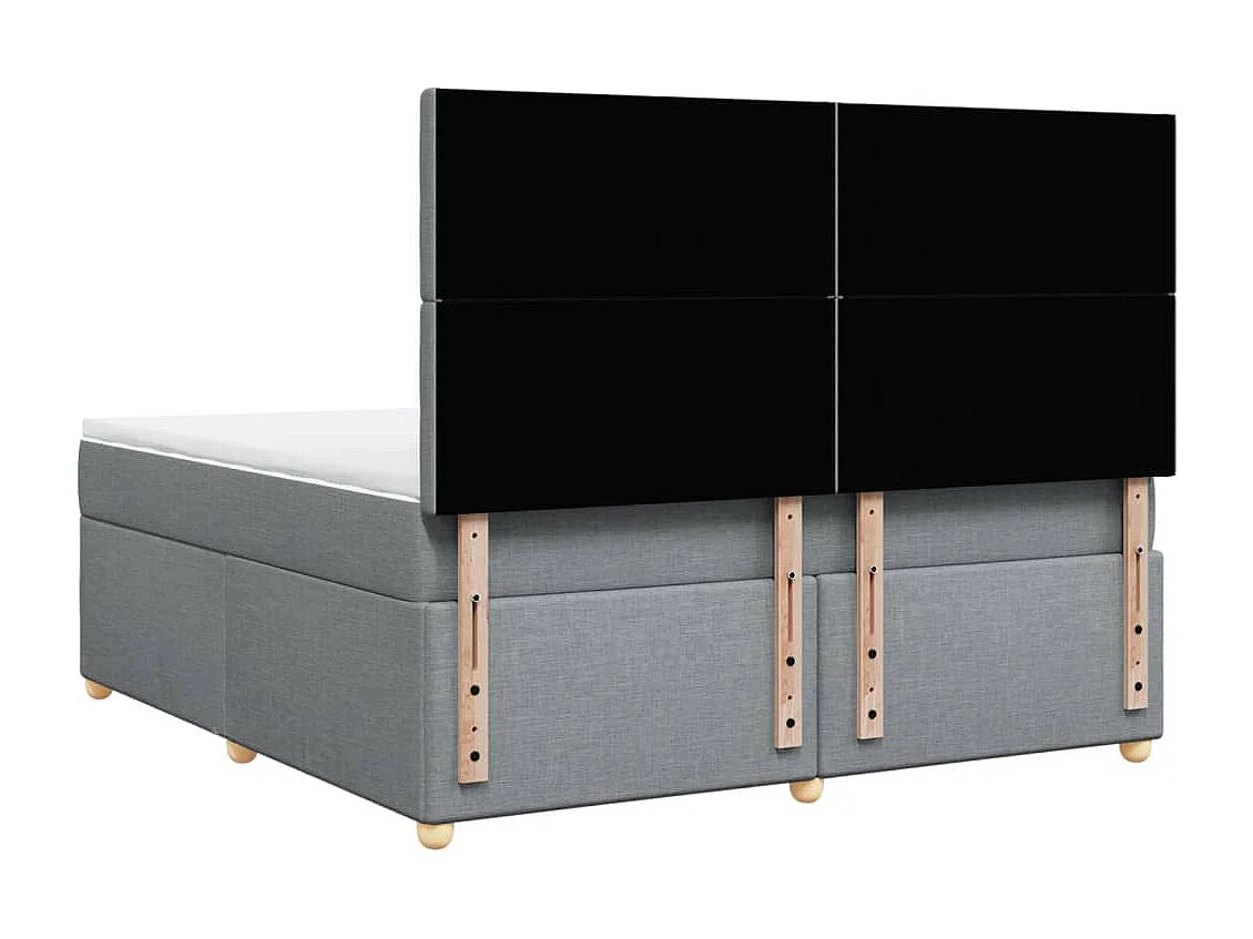 Sommier à lattes de lit avec matelas Gris clair 180x200cm Tissu