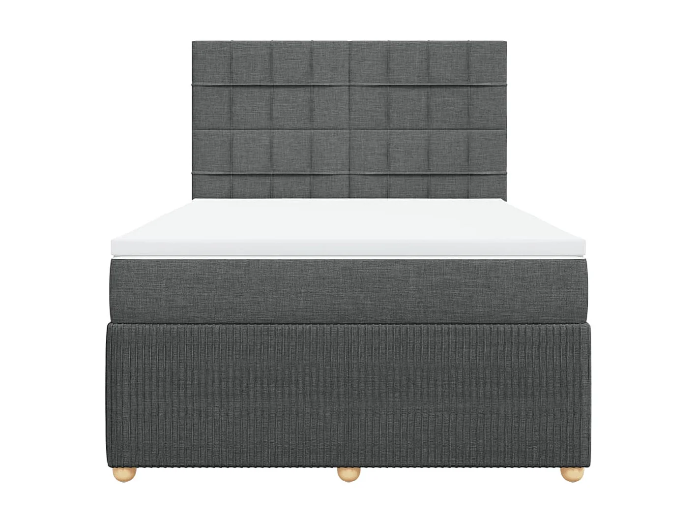Sommier à lattes de lit avec matelas Gris foncé 140x190cm Tissu