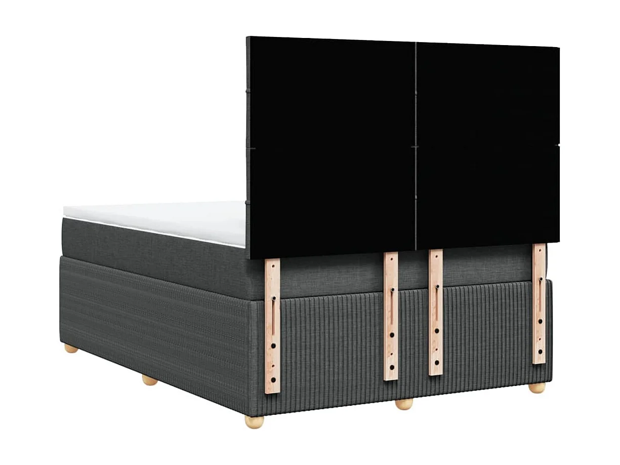 Sommier à lattes de lit avec matelas Gris foncé 140x190cm Tissu