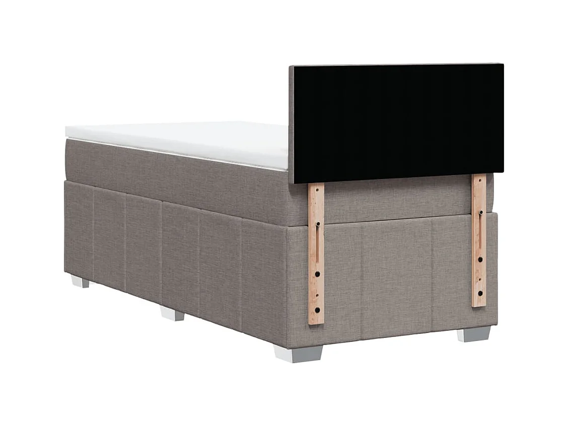 Sommier à lattes de lit avec matelas Taupe 100x200 cm Tissu