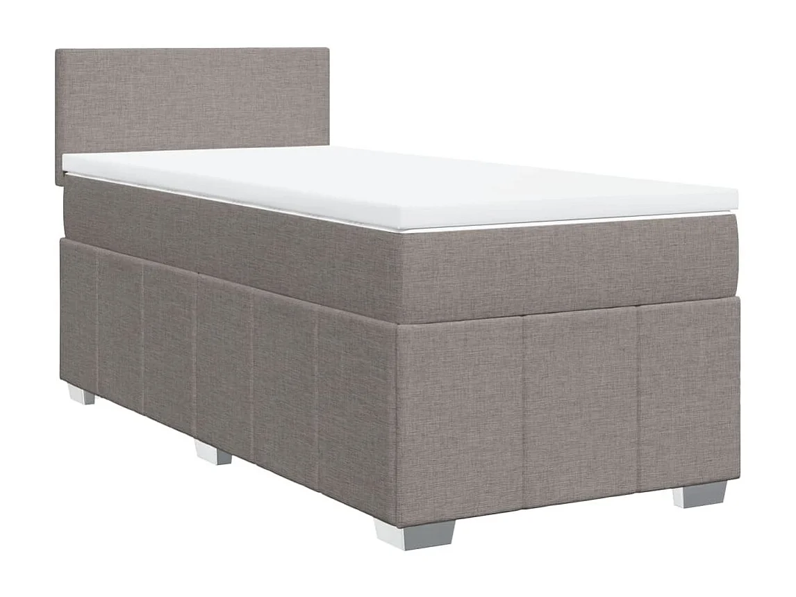 Sommier à lattes de lit avec matelas Taupe 100x200 cm Tissu