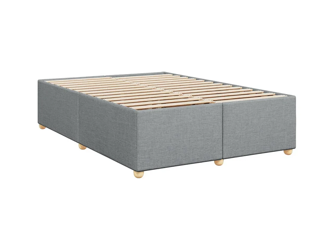 Sommier à lattes de lit avec matelas Gris clair 160x200cm Tissu