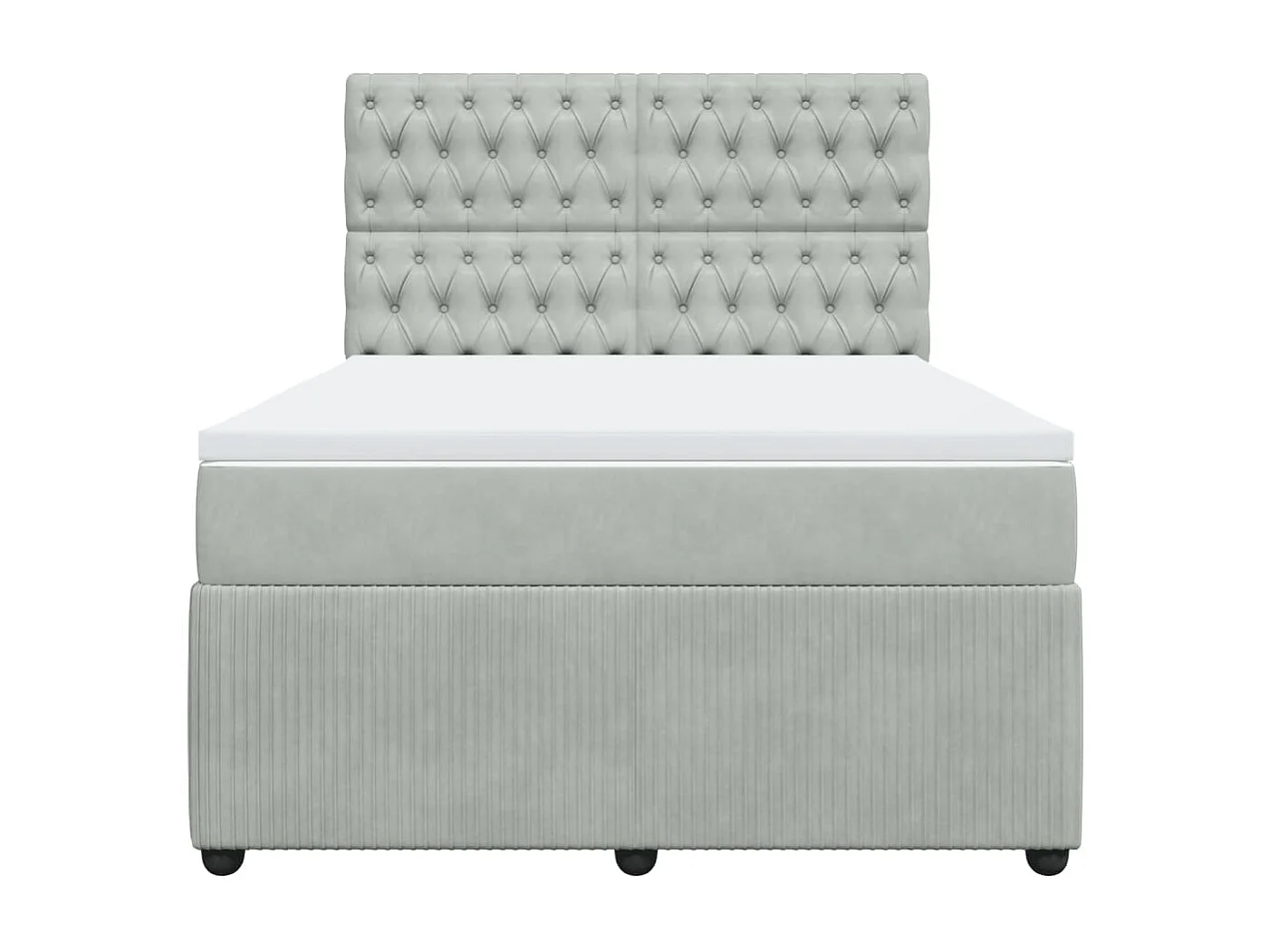 Boxspring met matras fluweel lichtgrijs 140x190 cm