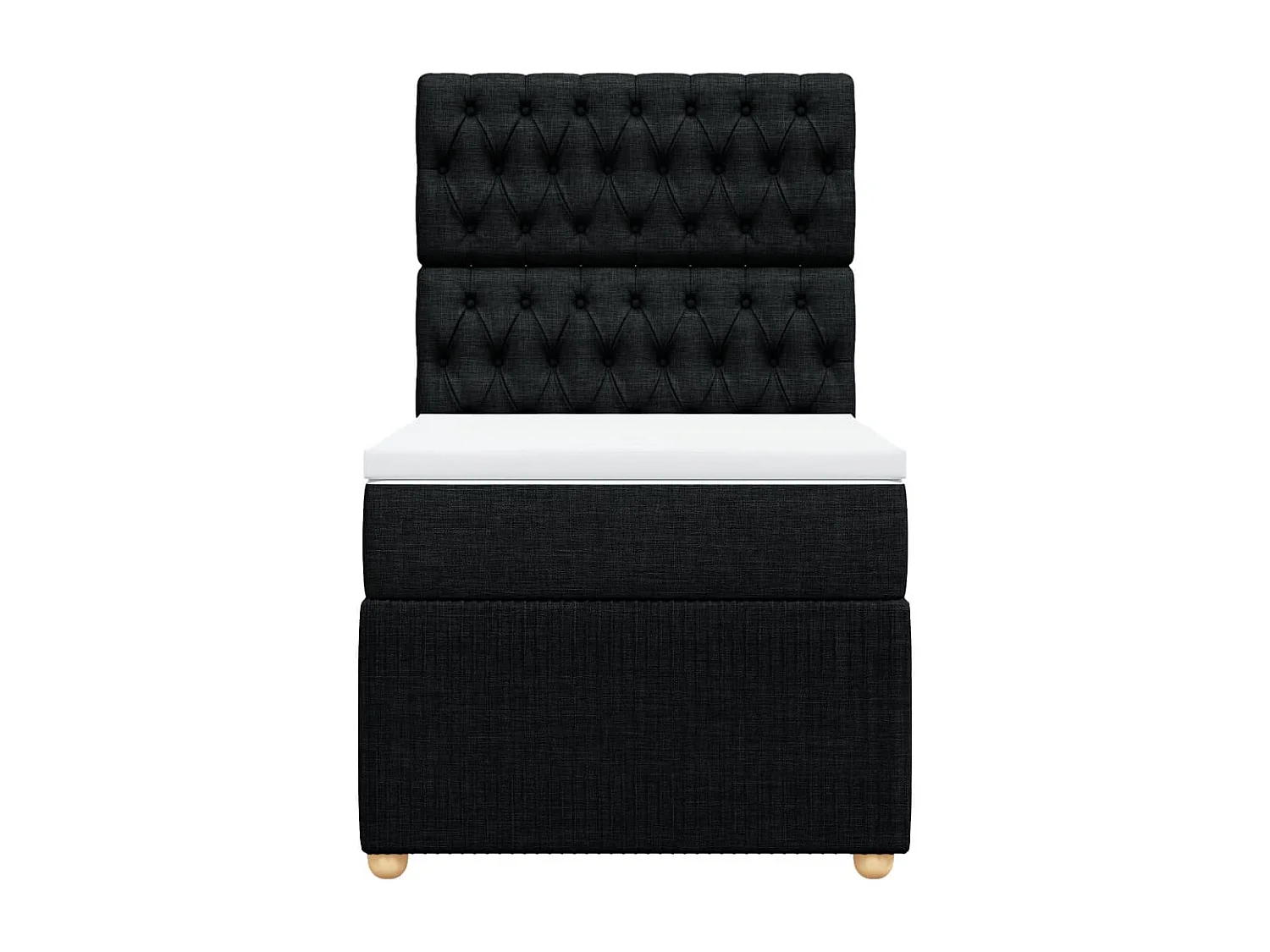 Sommier à lattes de lit avec matelas Noir 90x200 cm Tissu