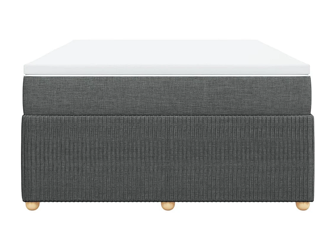 Boxspring met matras stof donkergrijs 140x190 cm