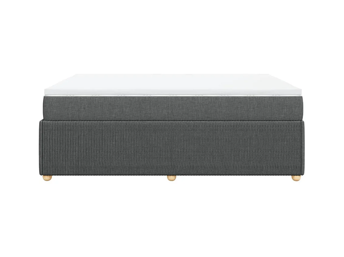 Sommier à lattes de lit avec matelas Gris foncé 140x190cm Tissu