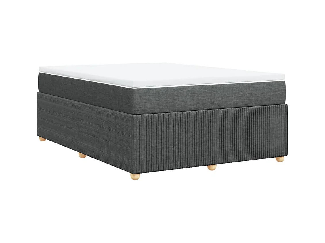 Sommier à lattes de lit avec matelas Gris foncé 140x190cm Tissu