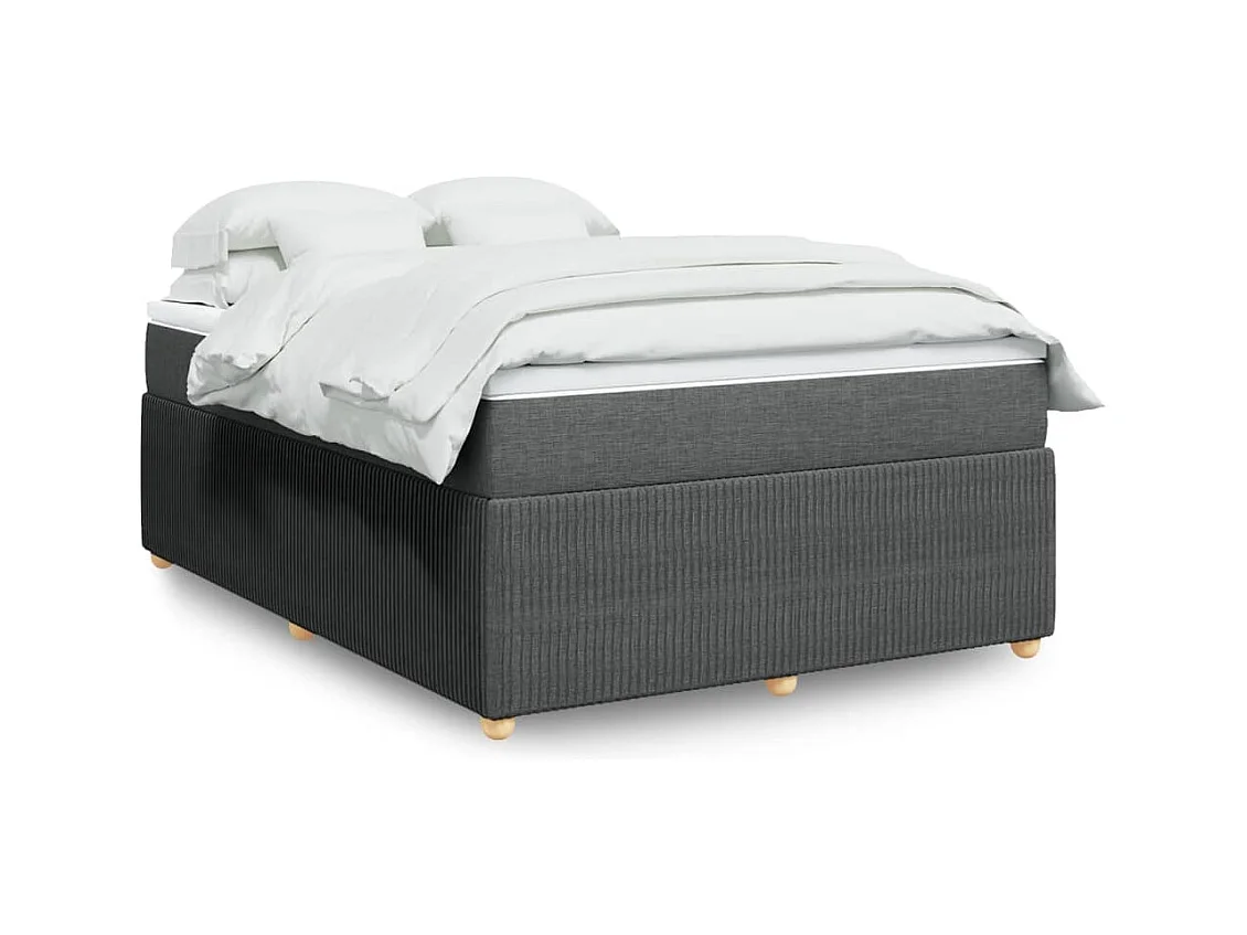 Sommier à lattes de lit avec matelas Gris foncé 140x190cm Tissu