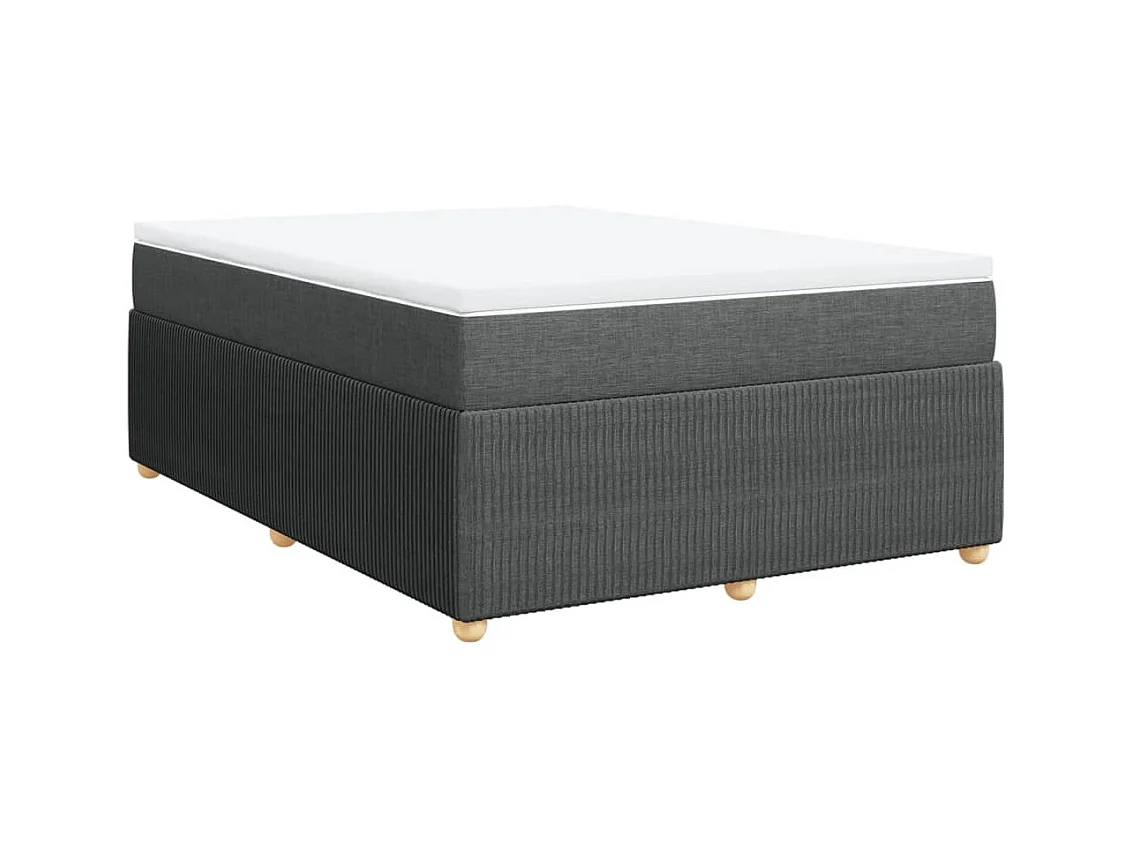 Sommier à lattes de lit avec matelas Gris foncé 140x190cm Tissu