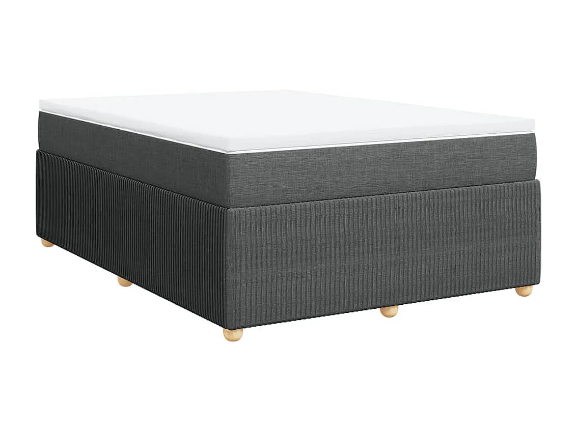 Sommier à lattes de lit avec matelas Gris foncé 140x190cm Tissu