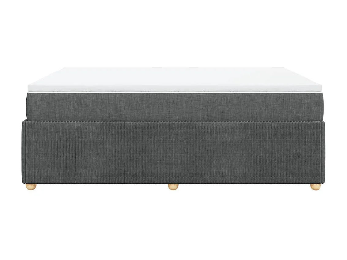 Sommier à lattes de lit avec matelas Gris foncé 140x190cm Tissu