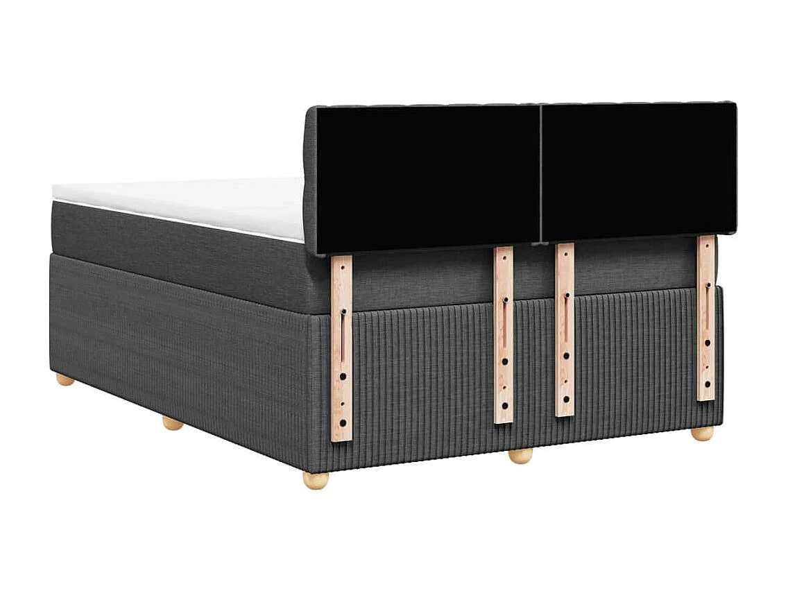 Sommier à lattes de lit avec matelas Gris foncé 160x200cm Tissu