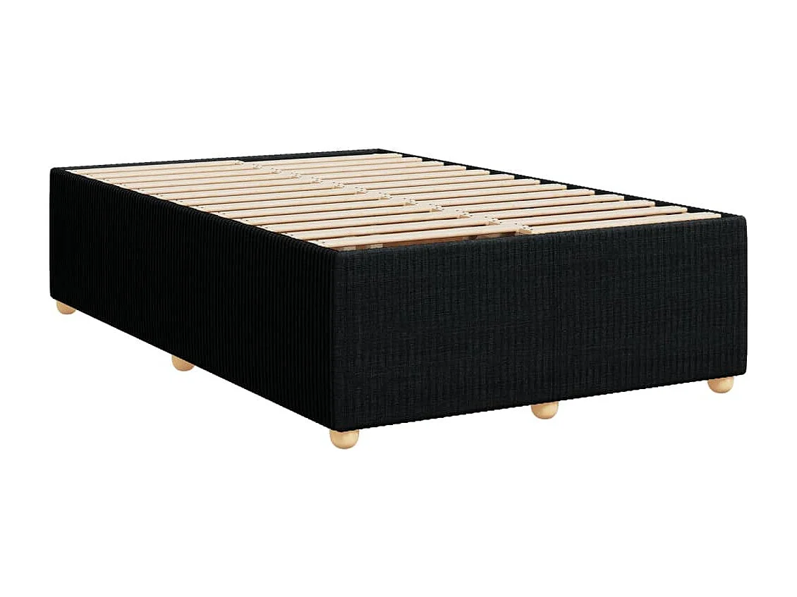 Cama box spring con colchón tela negro 120x200 cm