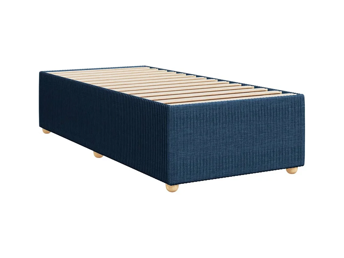 Sommier à lattes de lit avec matelas Bleu 90x190 cm Tissu