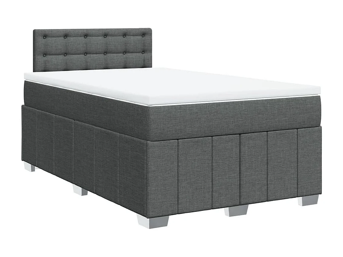 Sommier à lattes de lit avec matelas Gris foncé 120x200cm Tissu