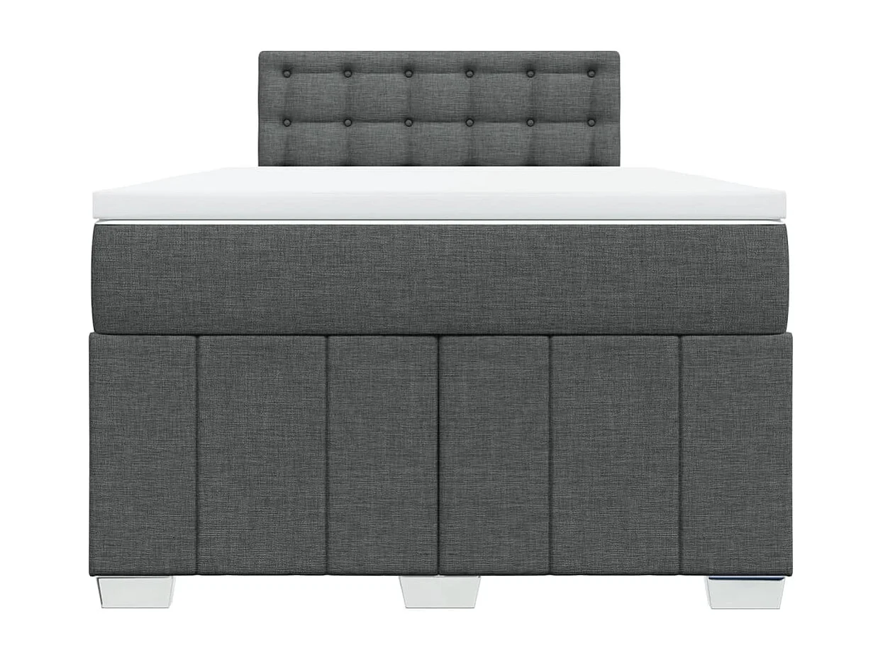 Sommier à lattes de lit avec matelas Gris foncé 120x200cm Tissu