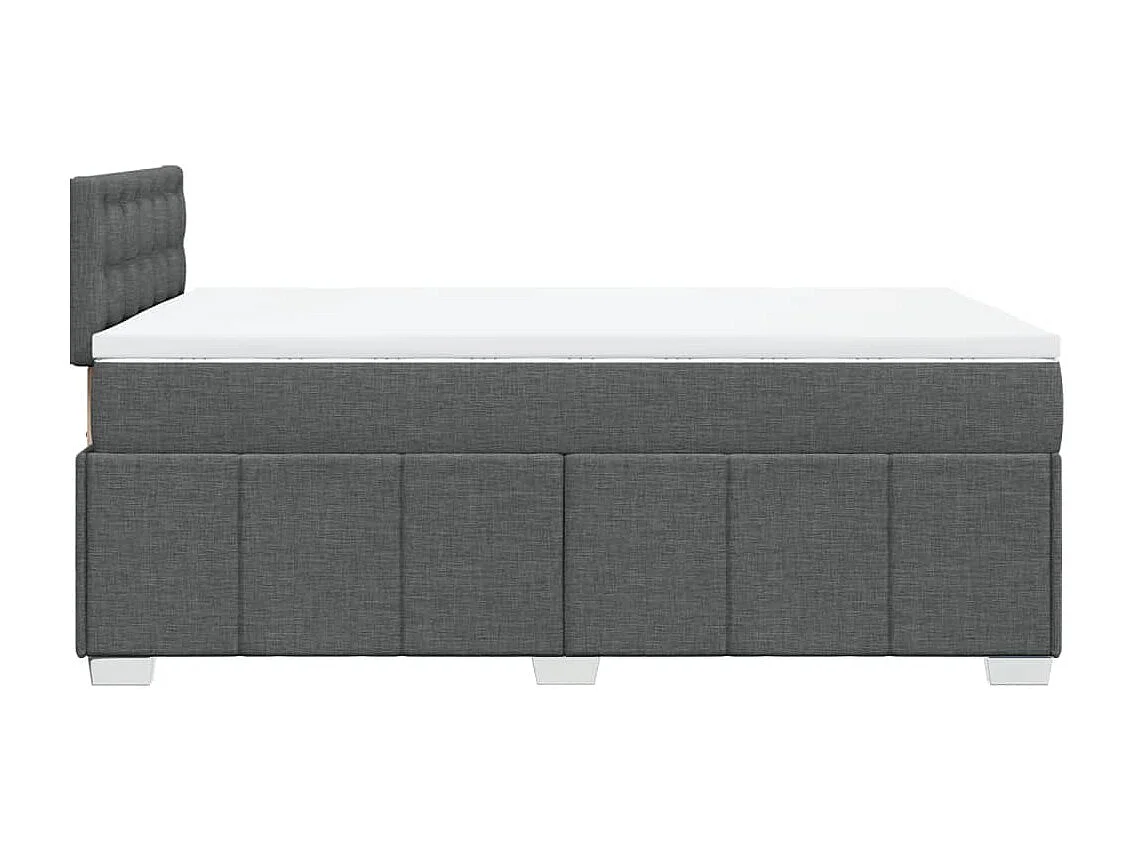 Sommier à lattes de lit avec matelas Gris foncé 120x200cm Tissu