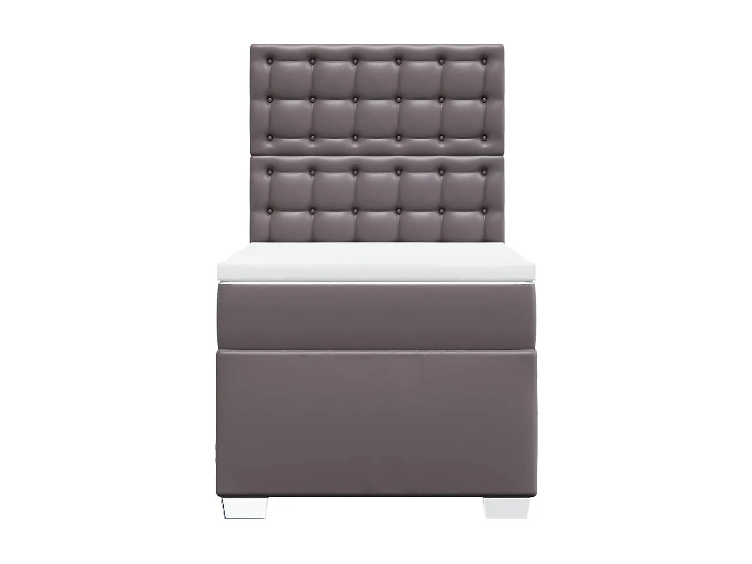 Sommier à lattes de lit avec matelas Gris 90x200 cm Similicuir