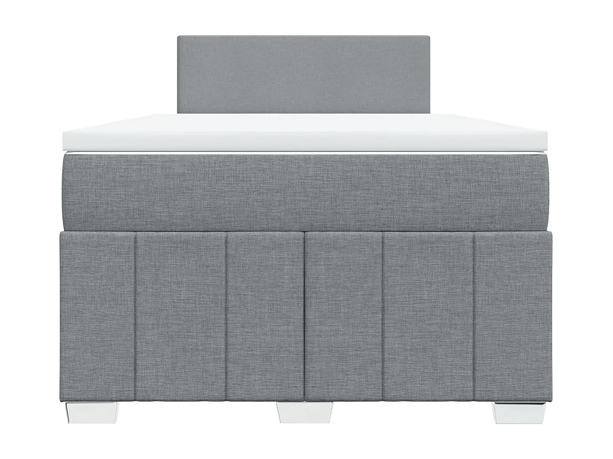 Cama boxspring com colchão 120x190 cm tecido cinzento-claro