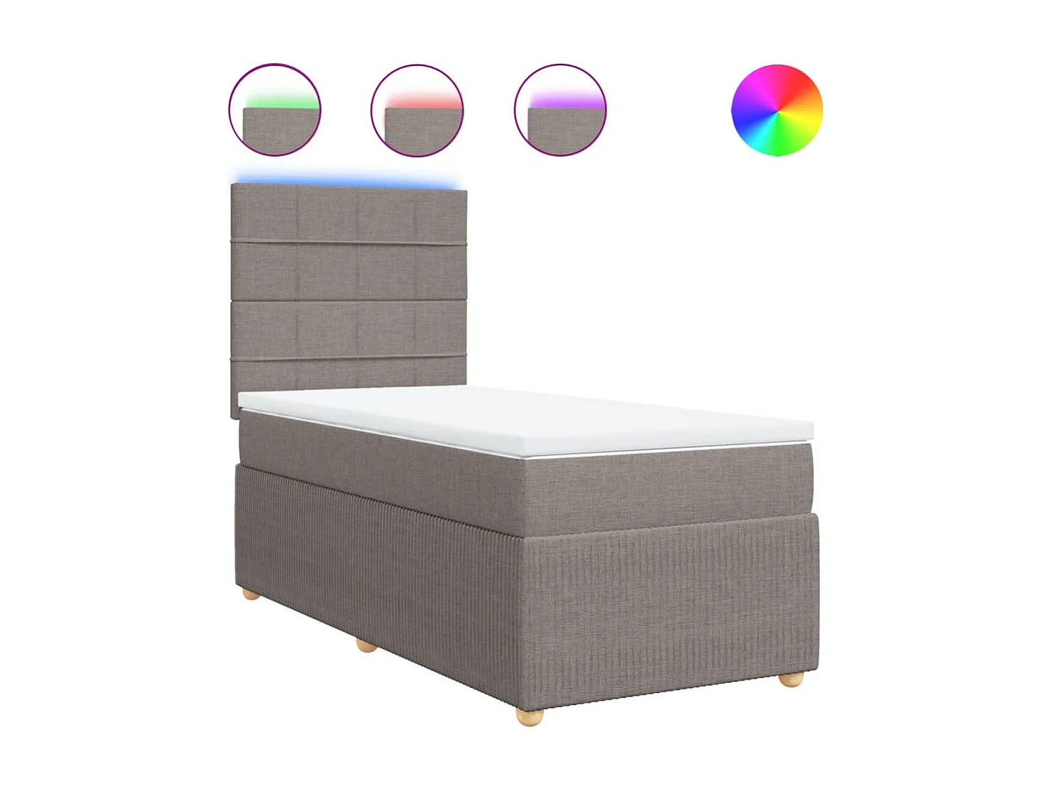 Boxspring met matras stof taupe 100x200 cm