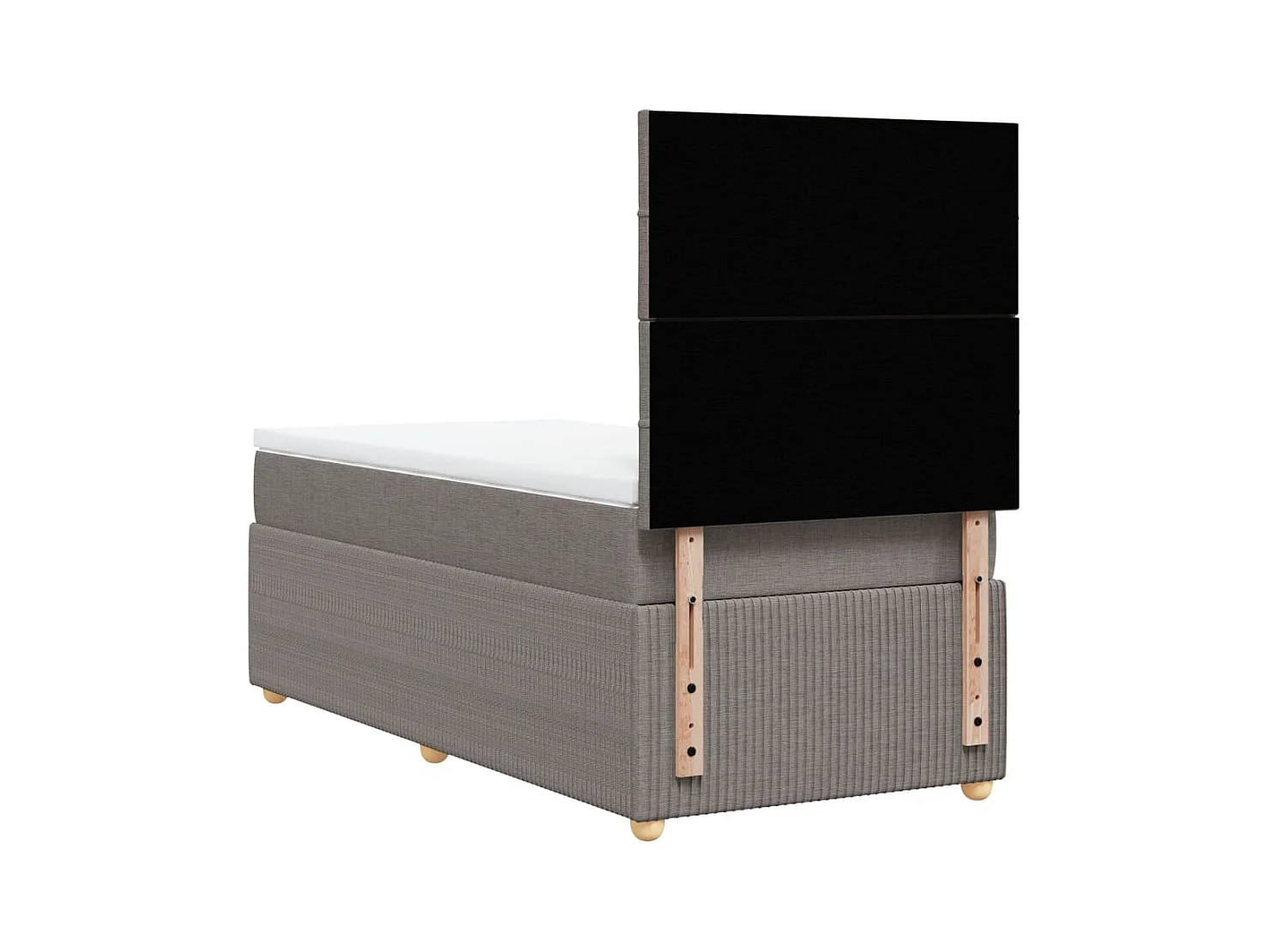 Cama com molas/colchão 100x200 cm tecido cinza-acastanhado