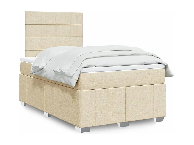 Cama com molas/colchão 120x200 cm tecido cor creme