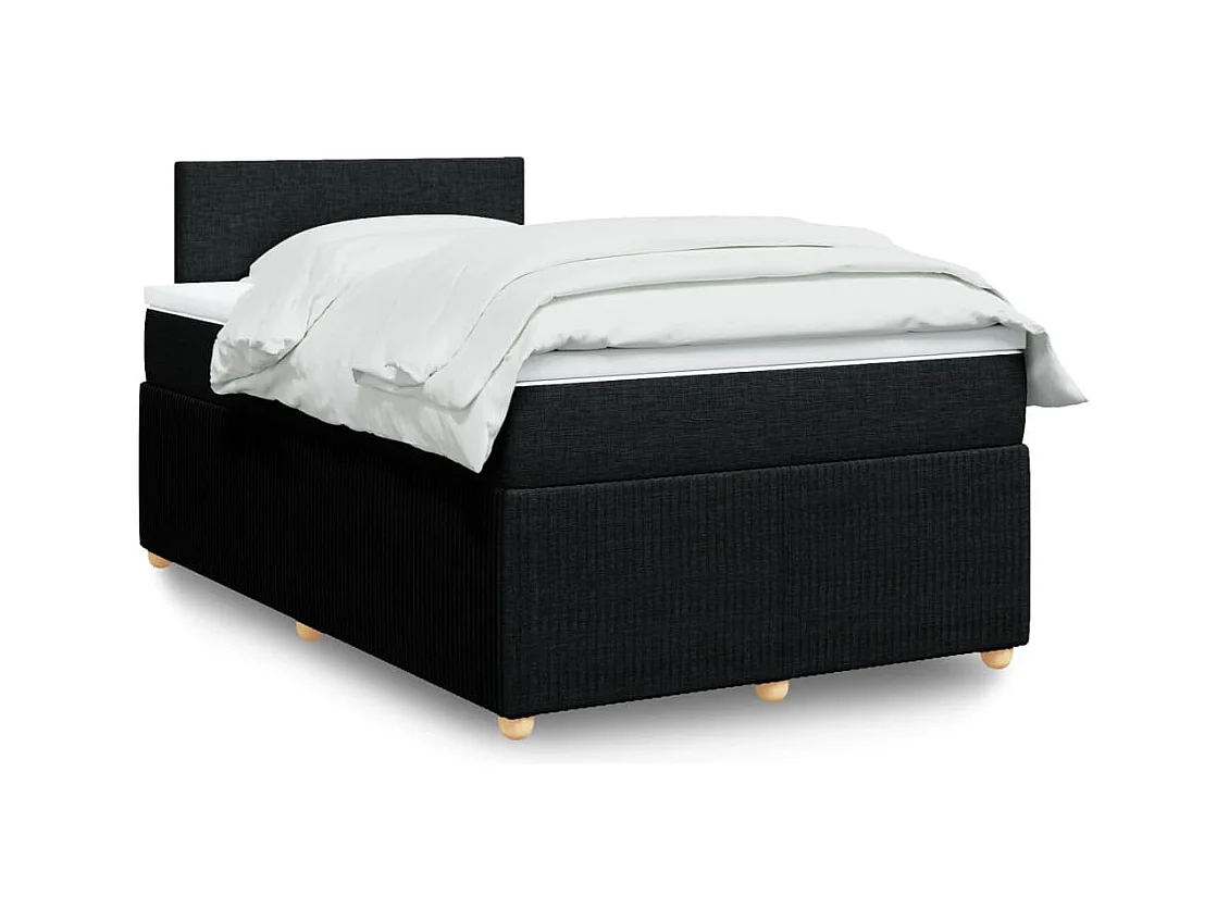 Sommier à lattes de lit avec matelas Noir 120x200 cm Tissu